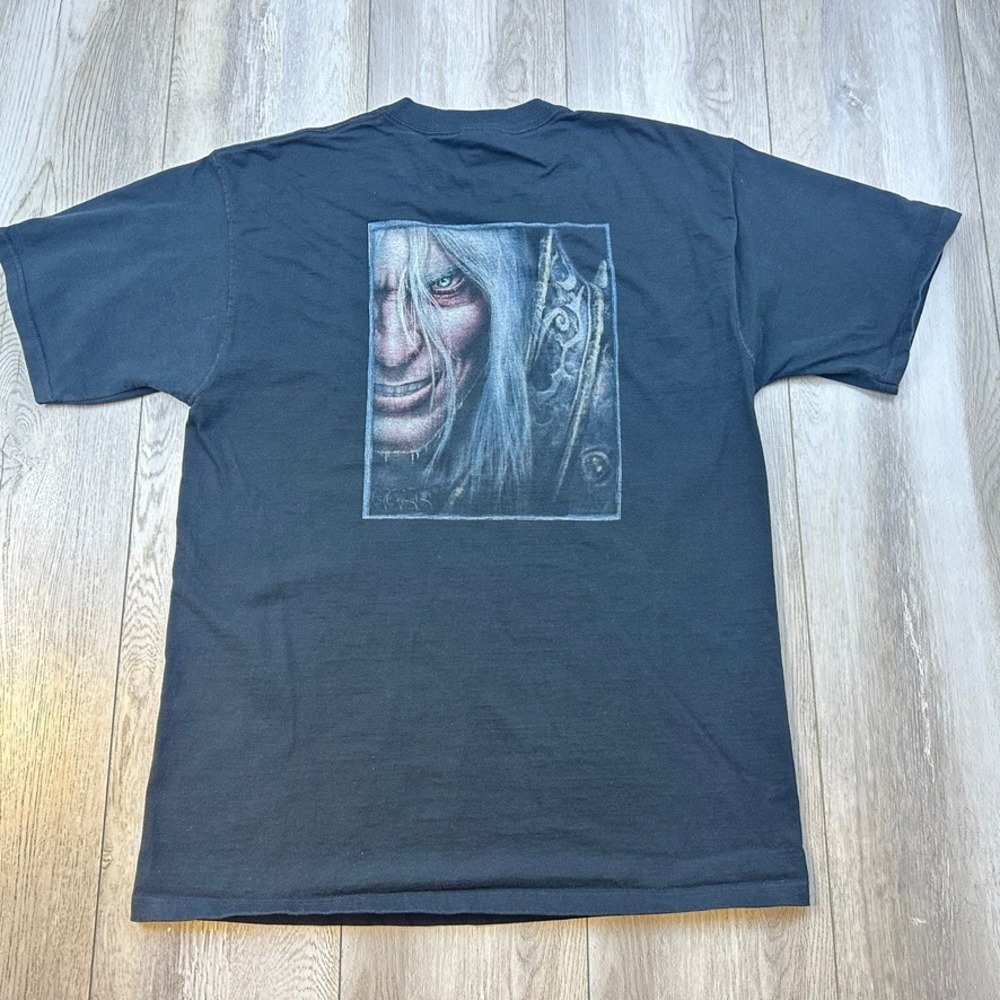 Warcraft 3 Frozen Throne T Shirt Mens Large Black Expansion Set Blizzard Vintage